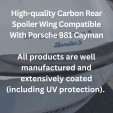 Aileron arrière en carbone compatible avec Porsche 981 Cayman